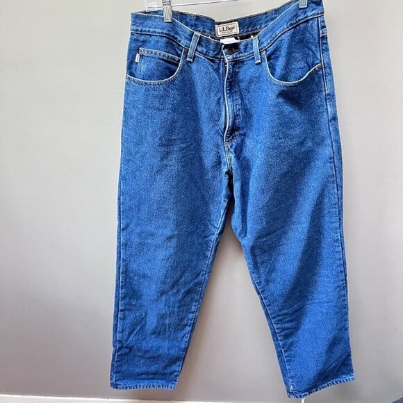 L. L. Bean Men's Flannel Lined Jeans-‎ Size 36x32 - Picture 1 of 4